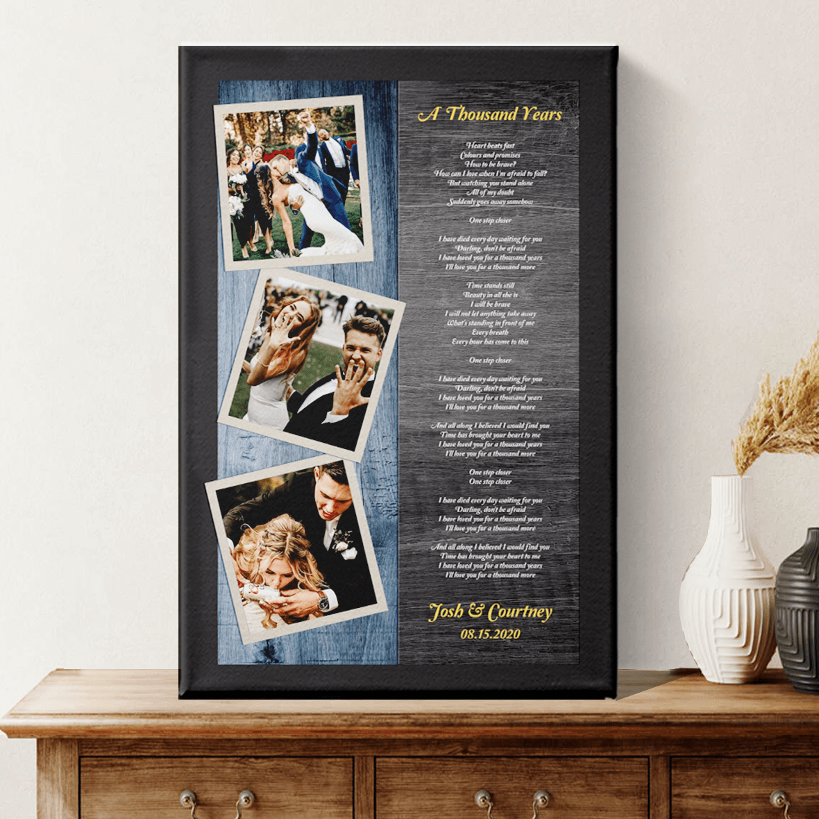 Music Lyrics with Personalized Photos - Premium Canvas