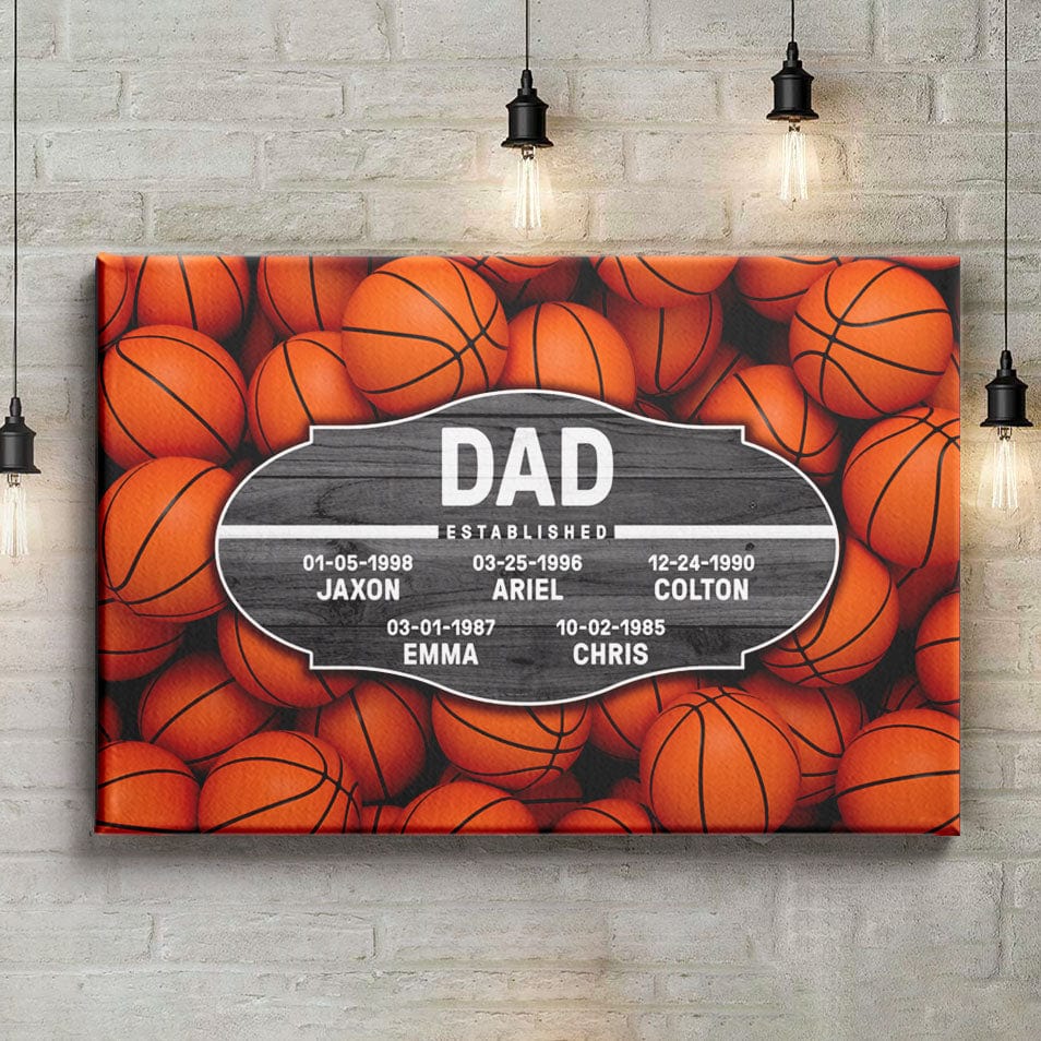 Dad Established - Personalized Sports Premium Canvas