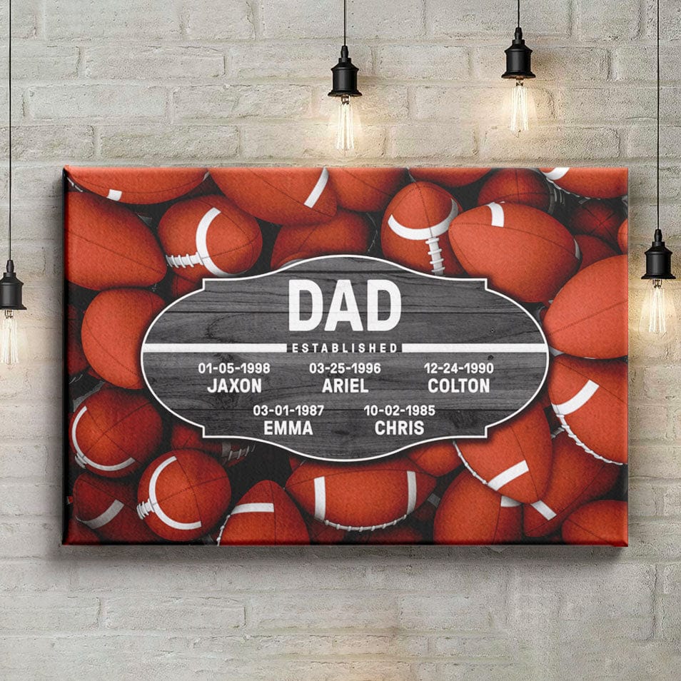 Dad Established - Personalized Sports Premium Canvas