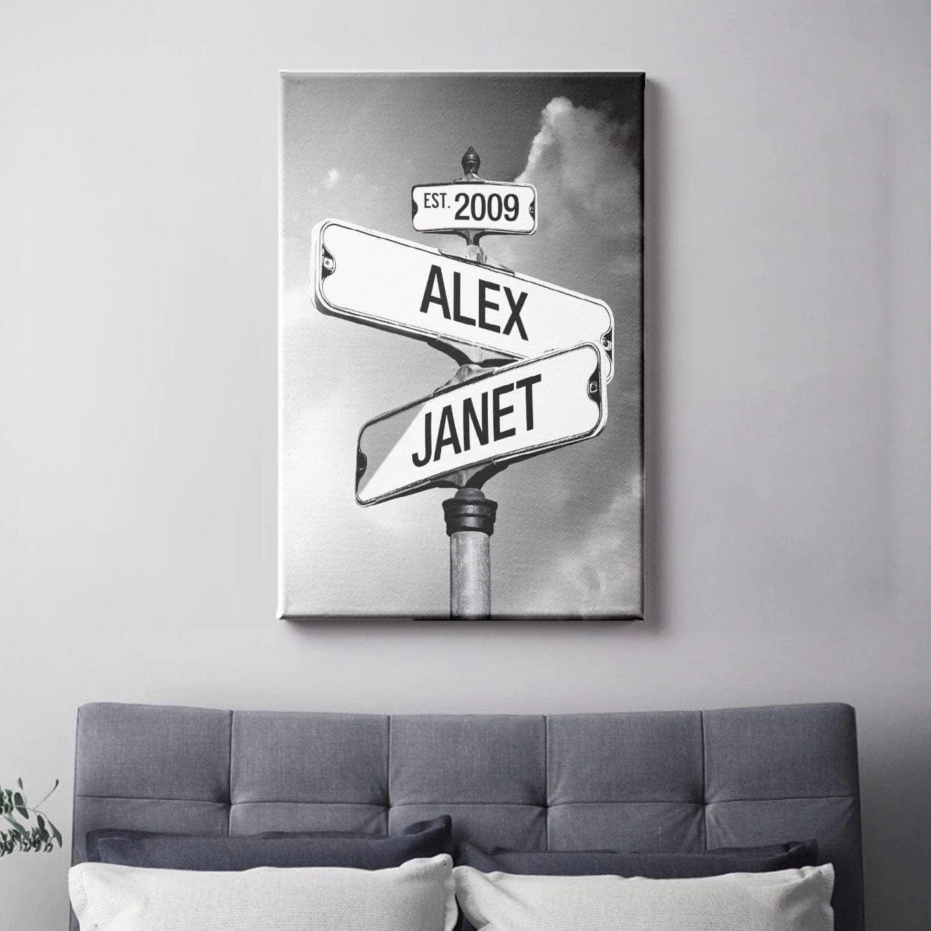 Classic Crossroad of Love | Custom Anniversary Couple Canvas