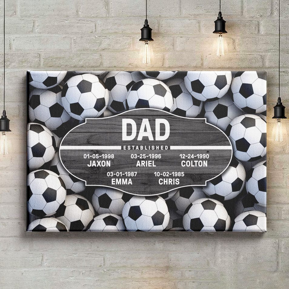 Dad Established - Personalized Sports Premium Canvas