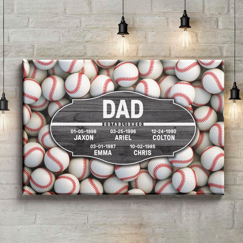 Dad Established - Personalized Sports Premium Canvas