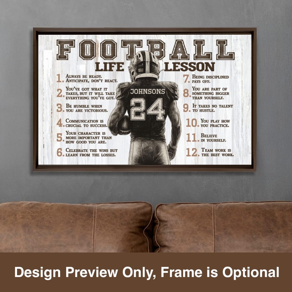 Football Life Lessons Personalized Canvas Poster Sports Room