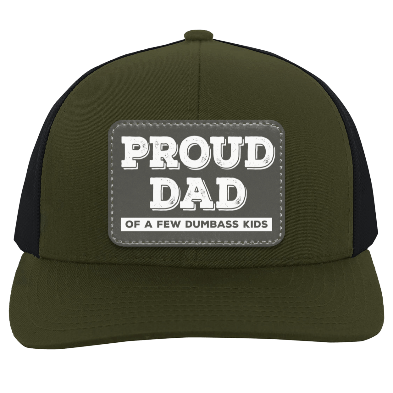 Proud Dad of A Few Dumbass Kids Leather Patch Hat