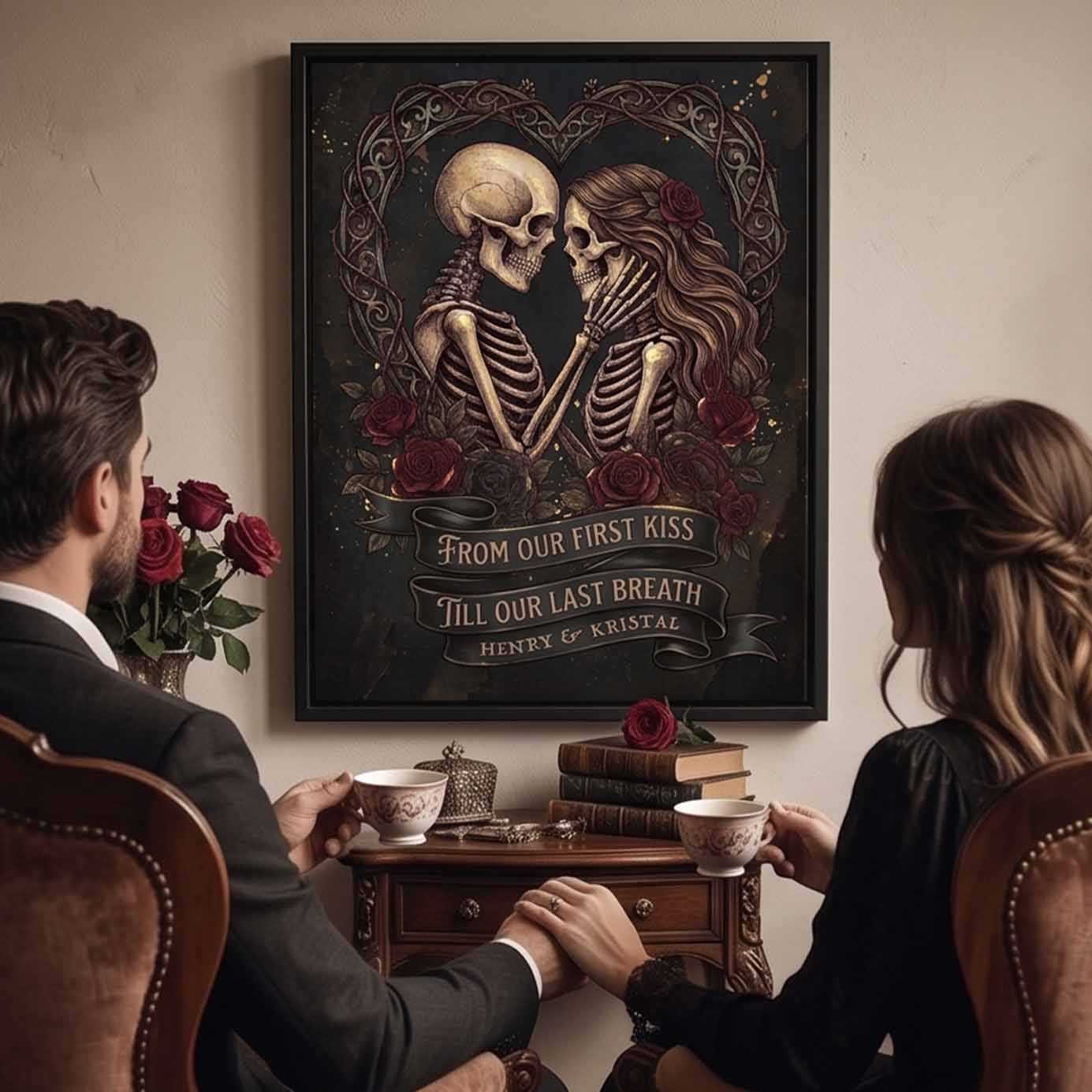 First Kiss Till Last Breath Custom Anniversary Canvas Poster