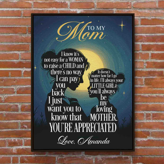 Always Your Little Girl Custom Name Canvas for Mom