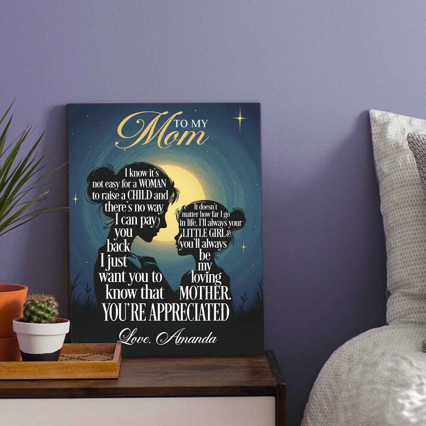 Always Your Little Girl Custom Name Canvas for Mom