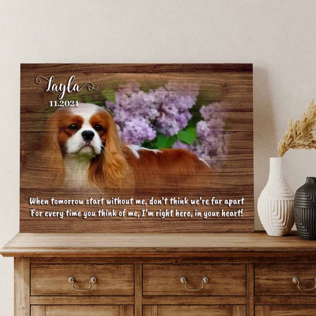Custom Pet Memorial Passing Gift Portrait Photo Canvas