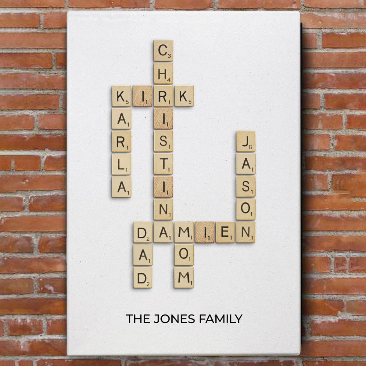 Crossword Scrabble Personalized Names Canvas for Family Prime Choice