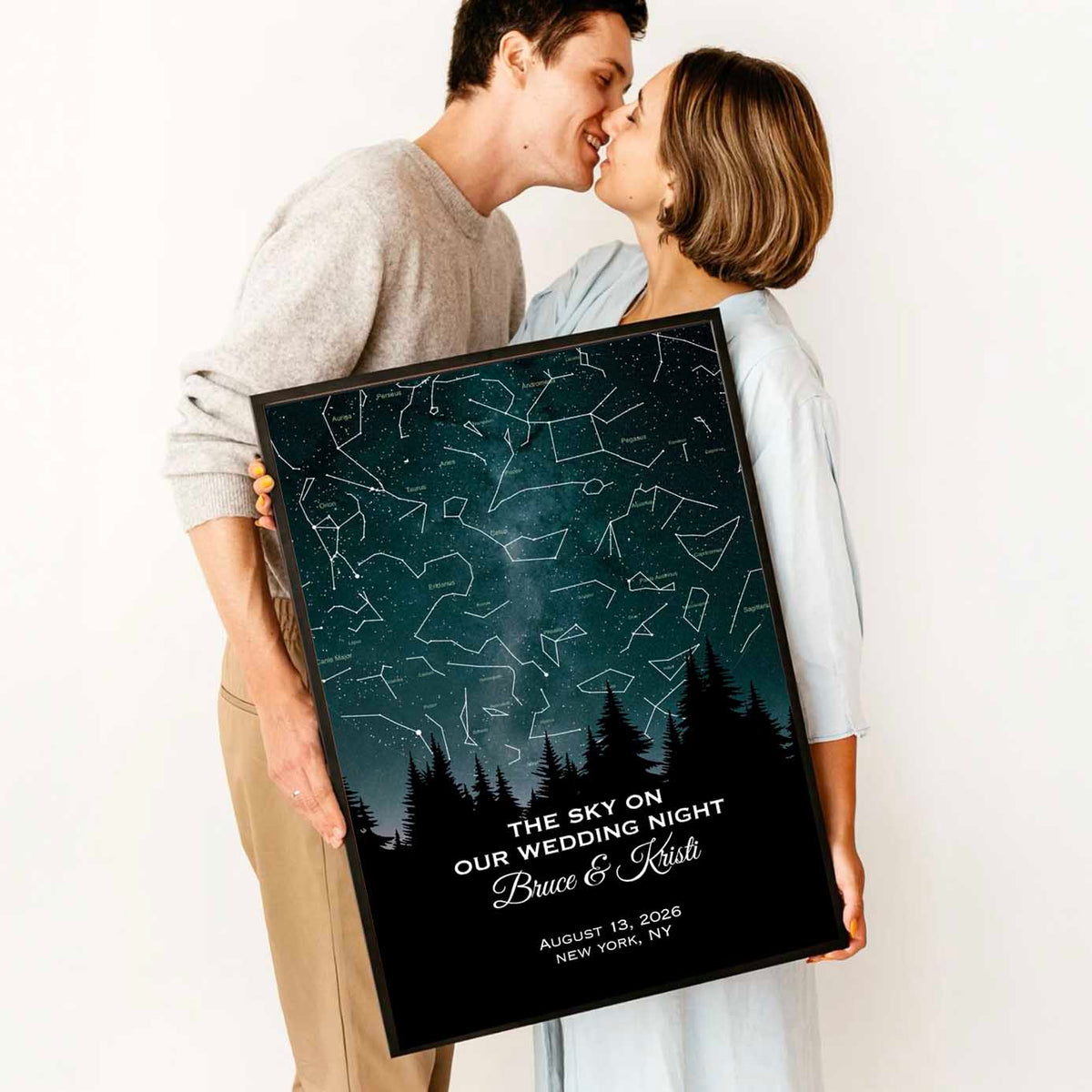 Our Starry Night Custom Star Map Premium Canvas