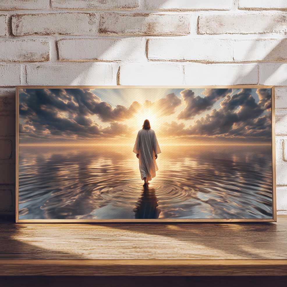 Jesus Walking On Water Premium Canvas