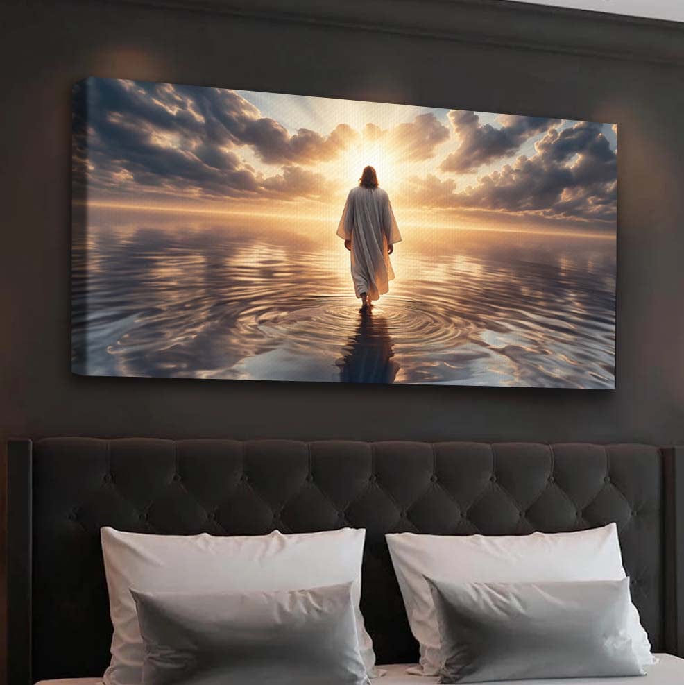 Jesus Walking On Water Premium Canvas