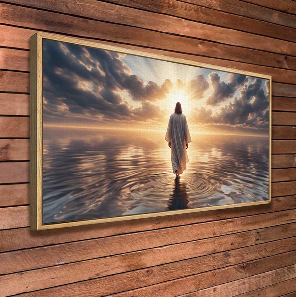 Jesus Walking On Water Premium Canvas