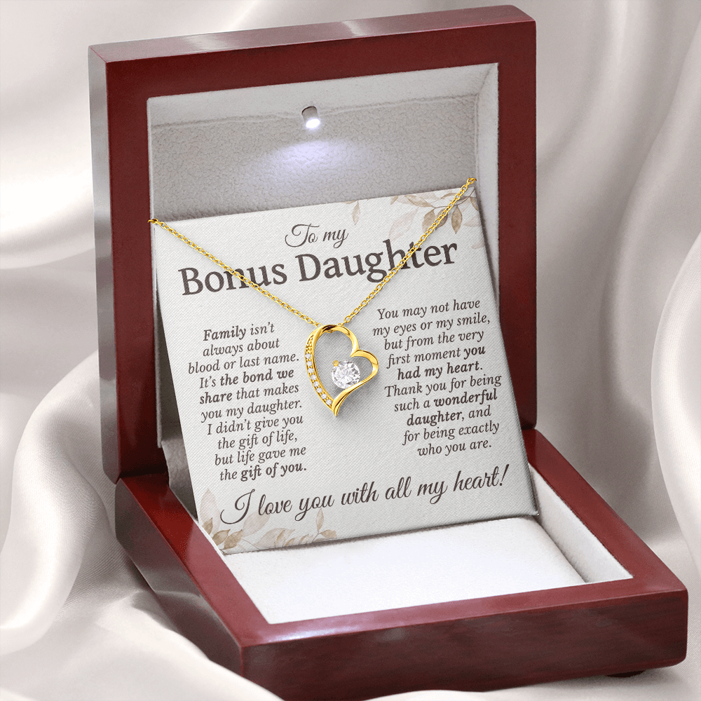 Family Isn't About Blood Or Last Name | To My Bonus Daughter Necklace