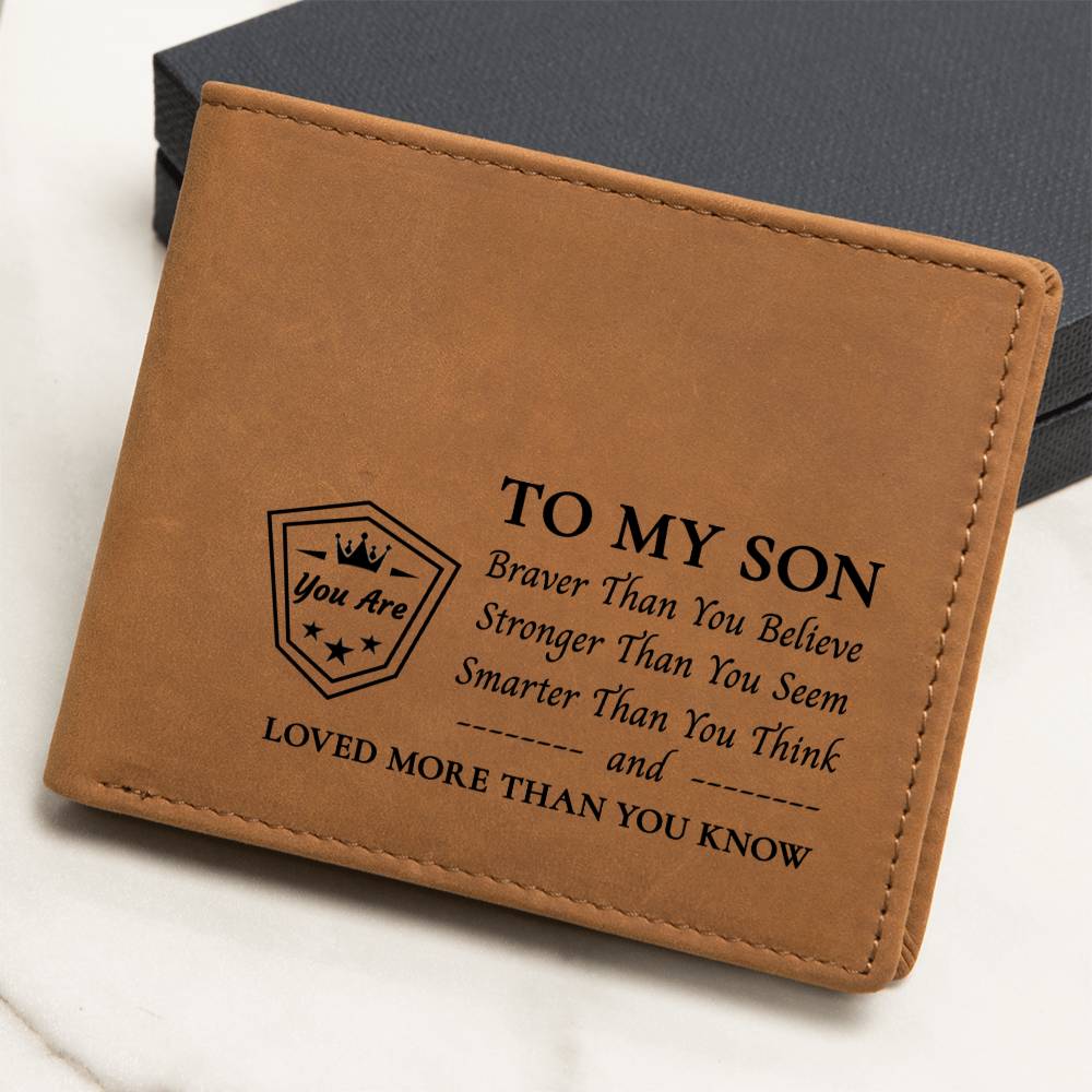 Loved More Than You Know | To My Son Top-Grain Leather Wallet