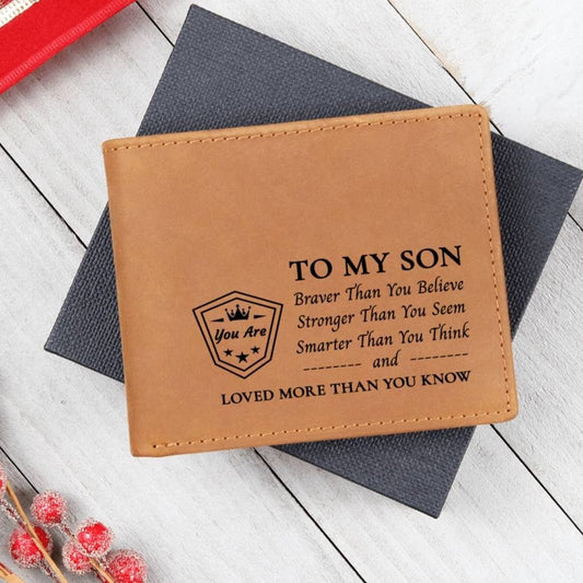Loved More Than You Know | To My Son Top-Grain Leather Wallet