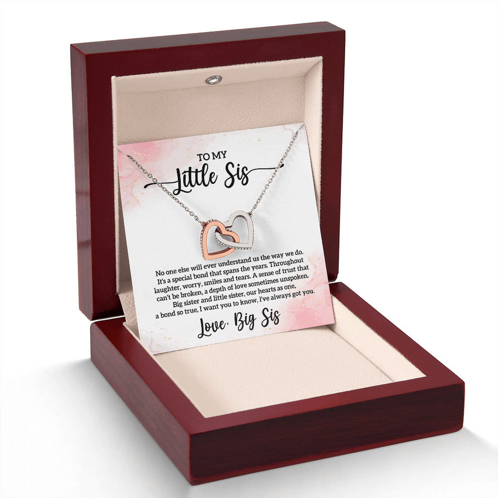 Little Sis Big Sis Interlocking Hearts Necklace