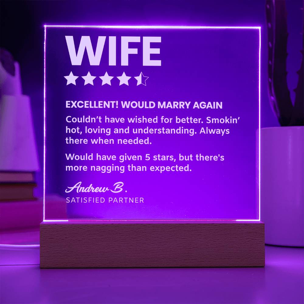 Funny Wife Rating Review Custom Keepsake Light