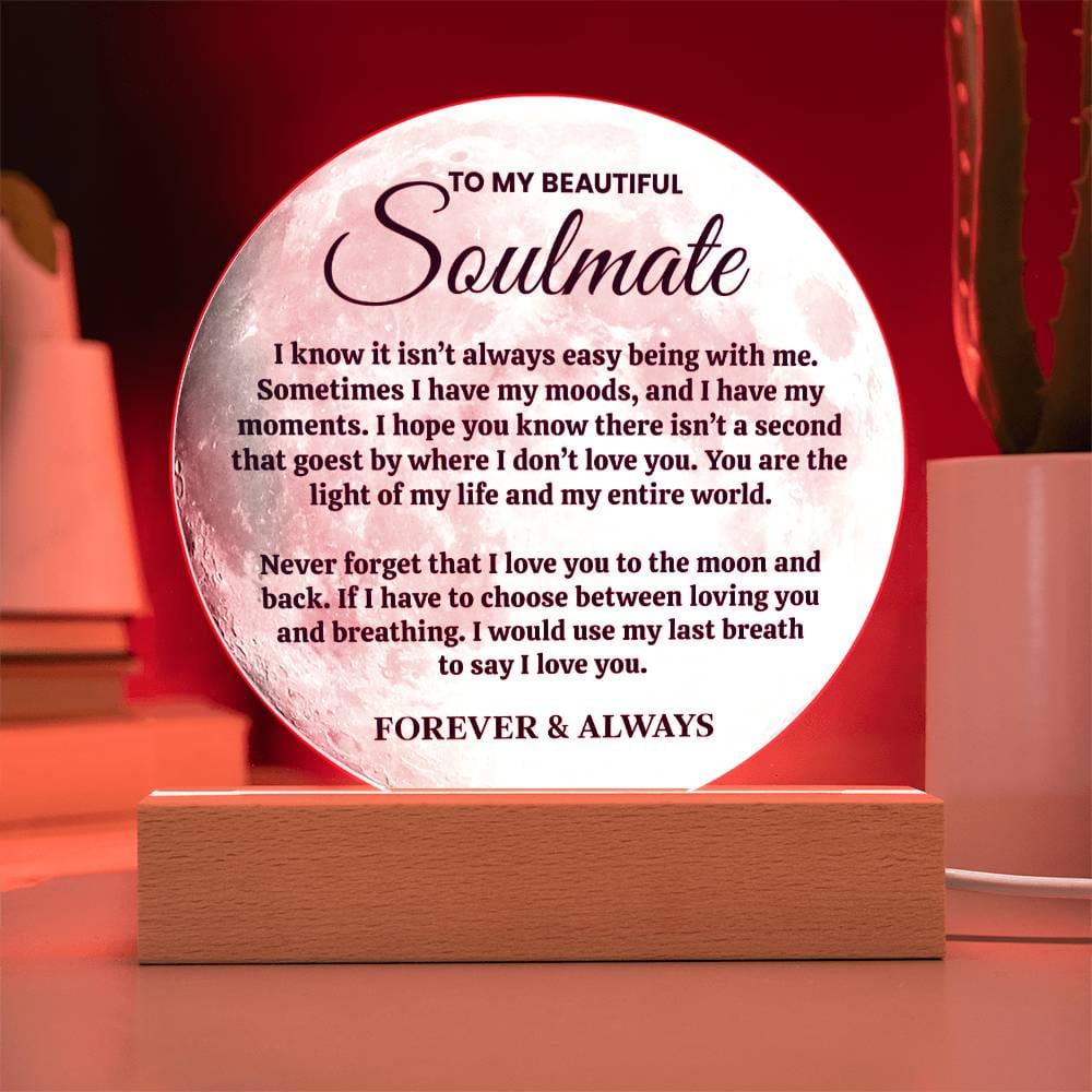 Light Of My Life | To My Soulmate Moon Lamp Keepsake