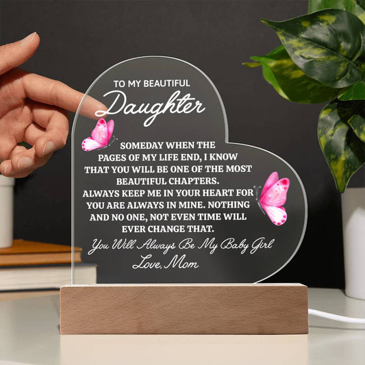 Beautiful Chapter To My Daughter Heart Keepsake