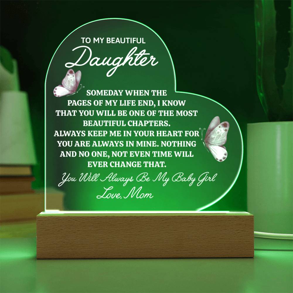 Beautiful Chapter To My Daughter Heart Keepsake