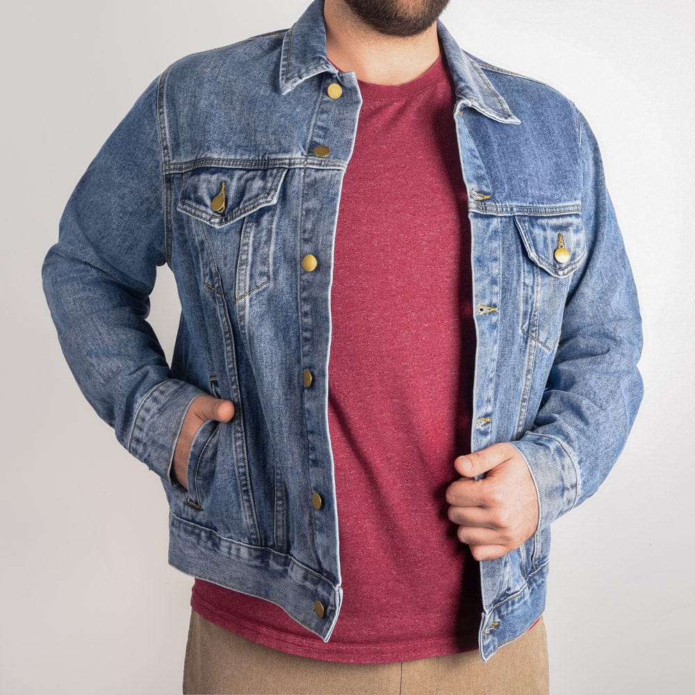 Top Dad Top Grandpa Custom Jean Jacket Gift