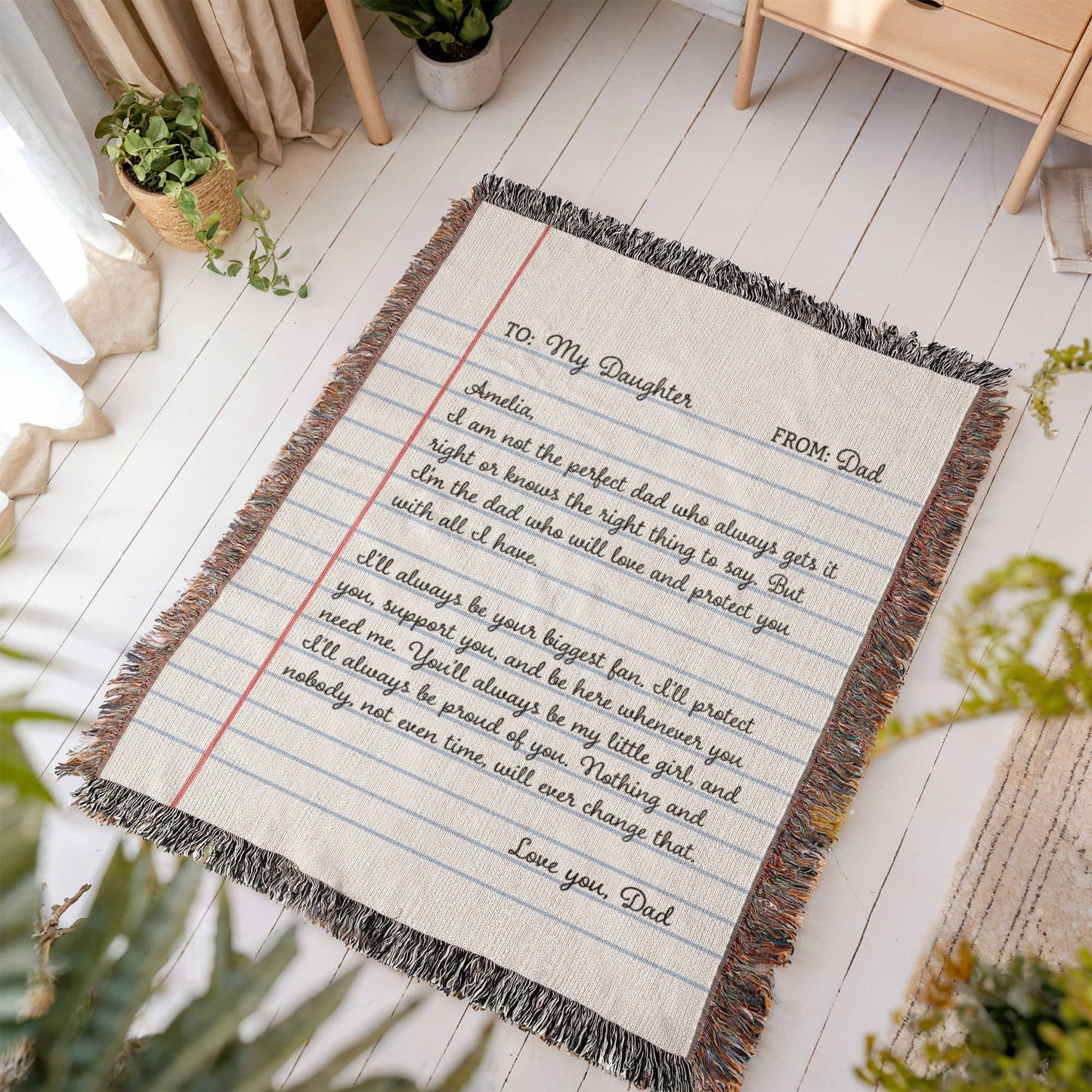 Letter To My Daughter Custom Blanket