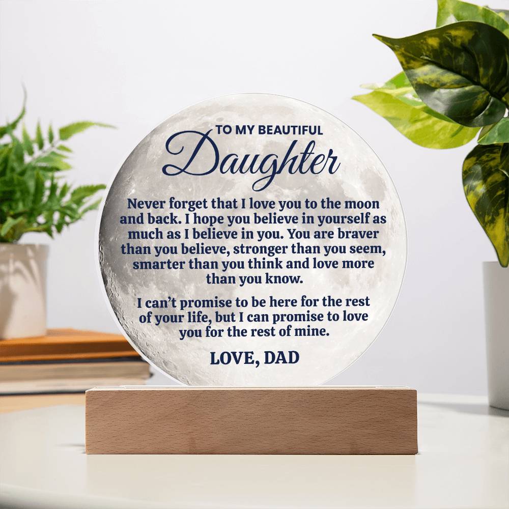 Believe In Yourself | To My Daughter Moon Lamp Keepsake