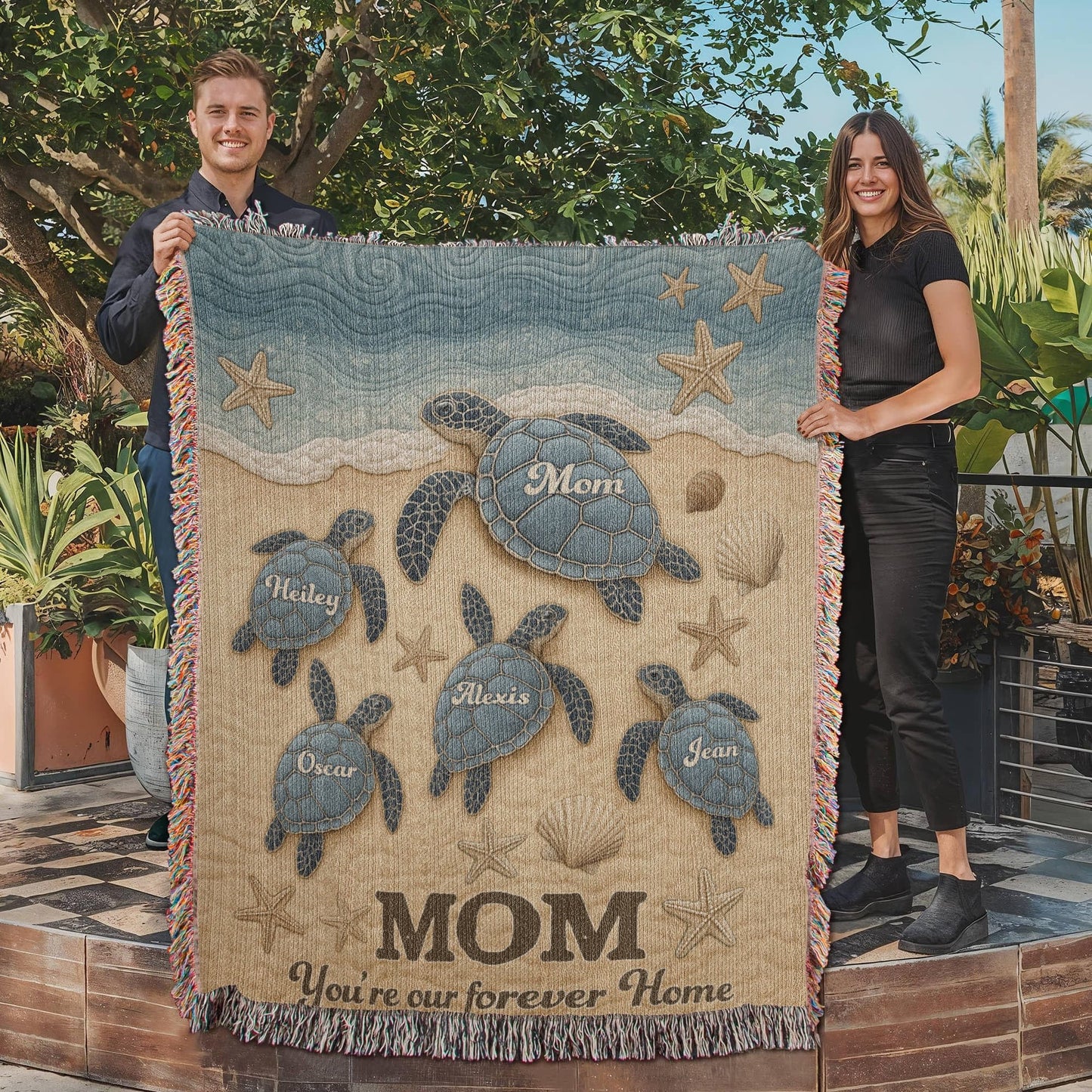 Mom Forever Home Custom Premium Woven Blanket