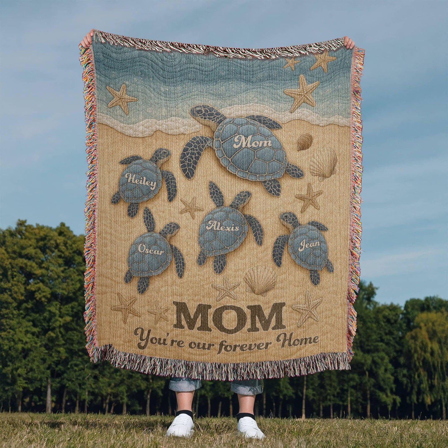 Mom Forever Home Custom Premium Woven Blanket