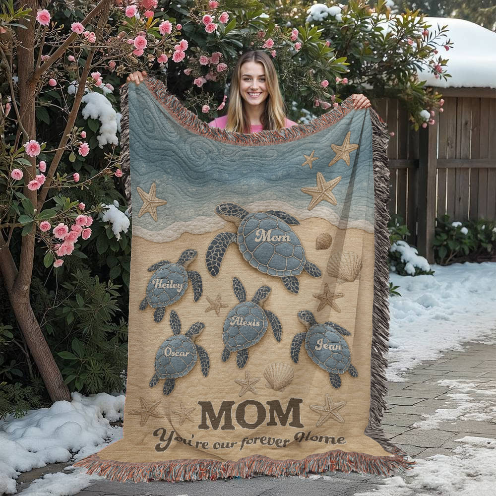Mom Forever Home Custom Premium Woven Blanket