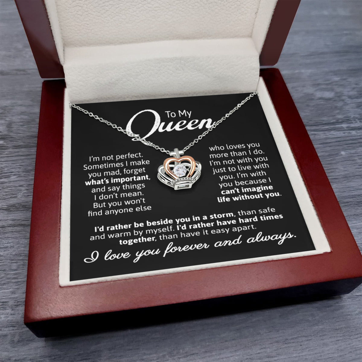 To My Queen Crown Necklace