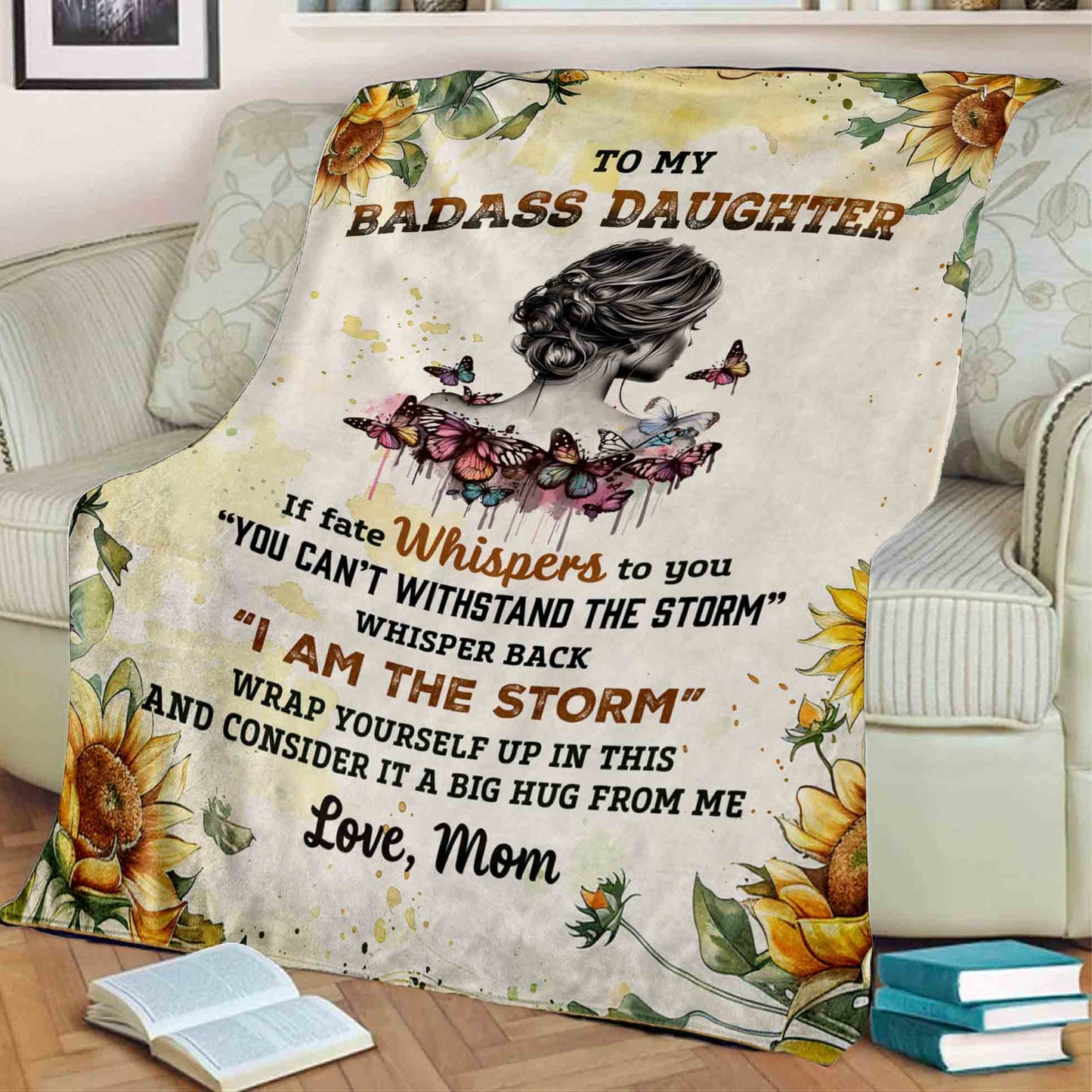 Badass Daughter Sherpa Custom Blanket Gift