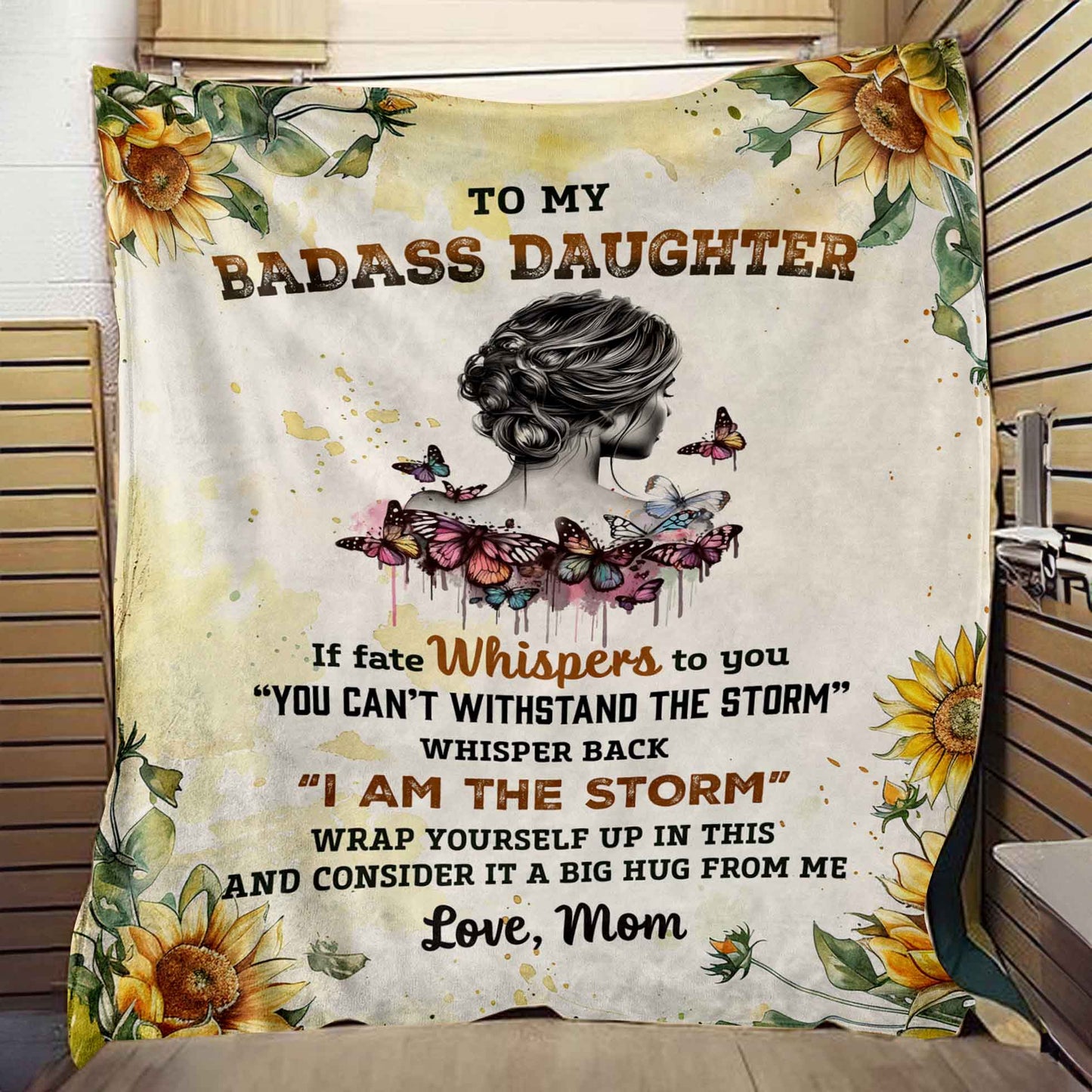 Badass Daughter Sherpa Custom Blanket Gift