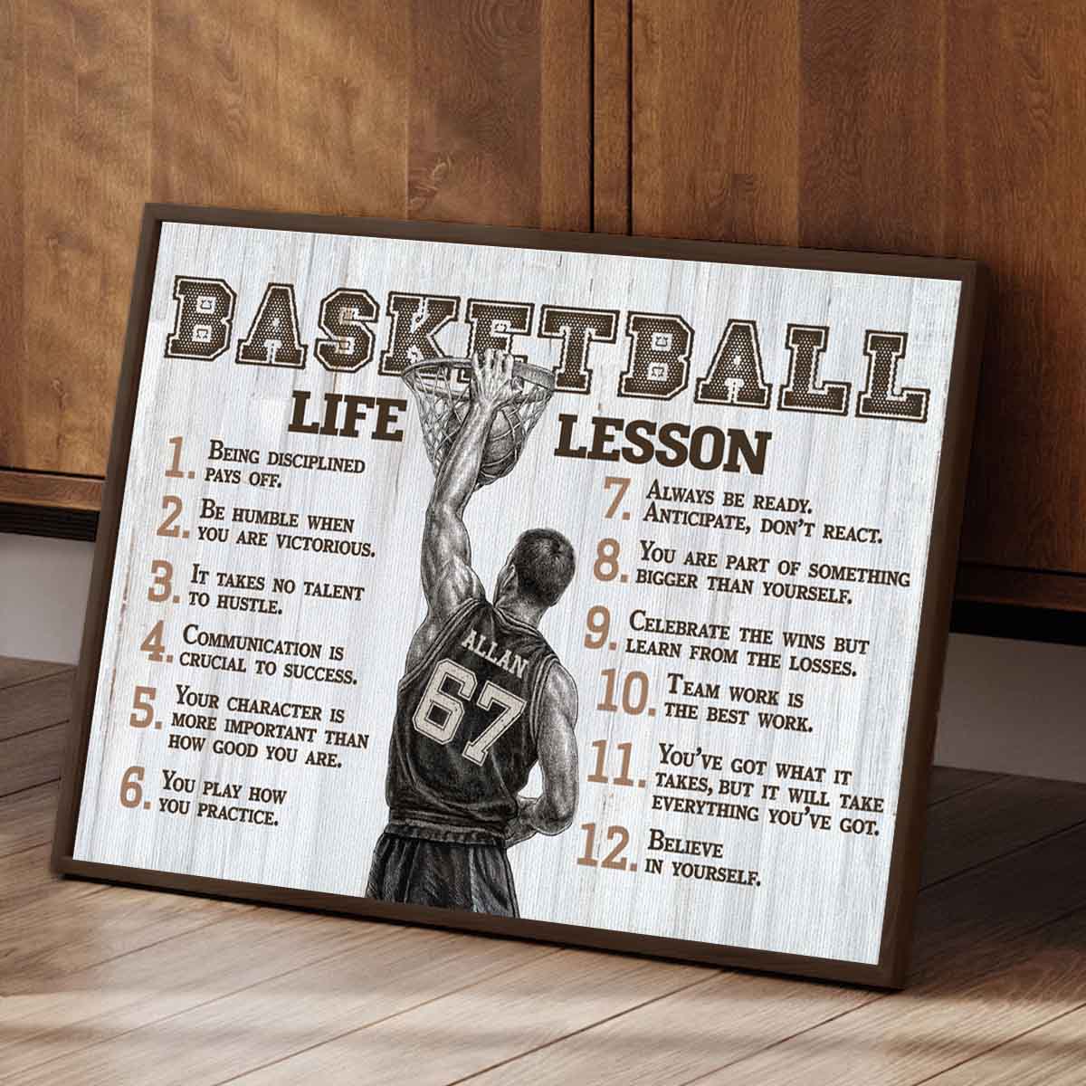 Basketball Life Lessons Personalized Canvas Sports Room