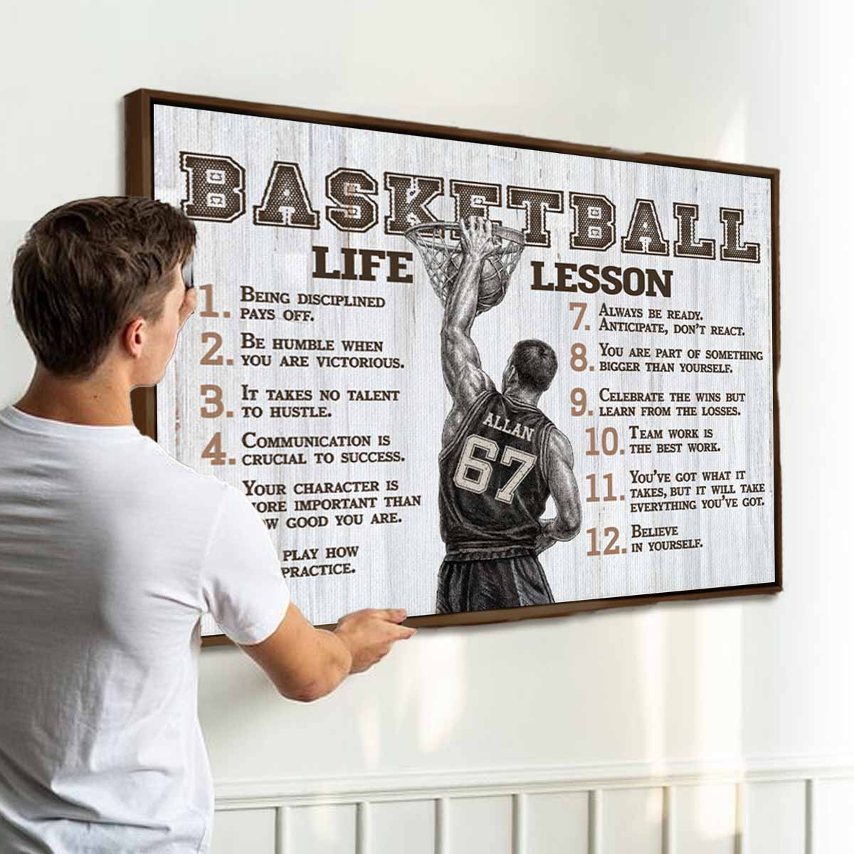 Basketball Life Lessons Personalized Canvas Sports Room
