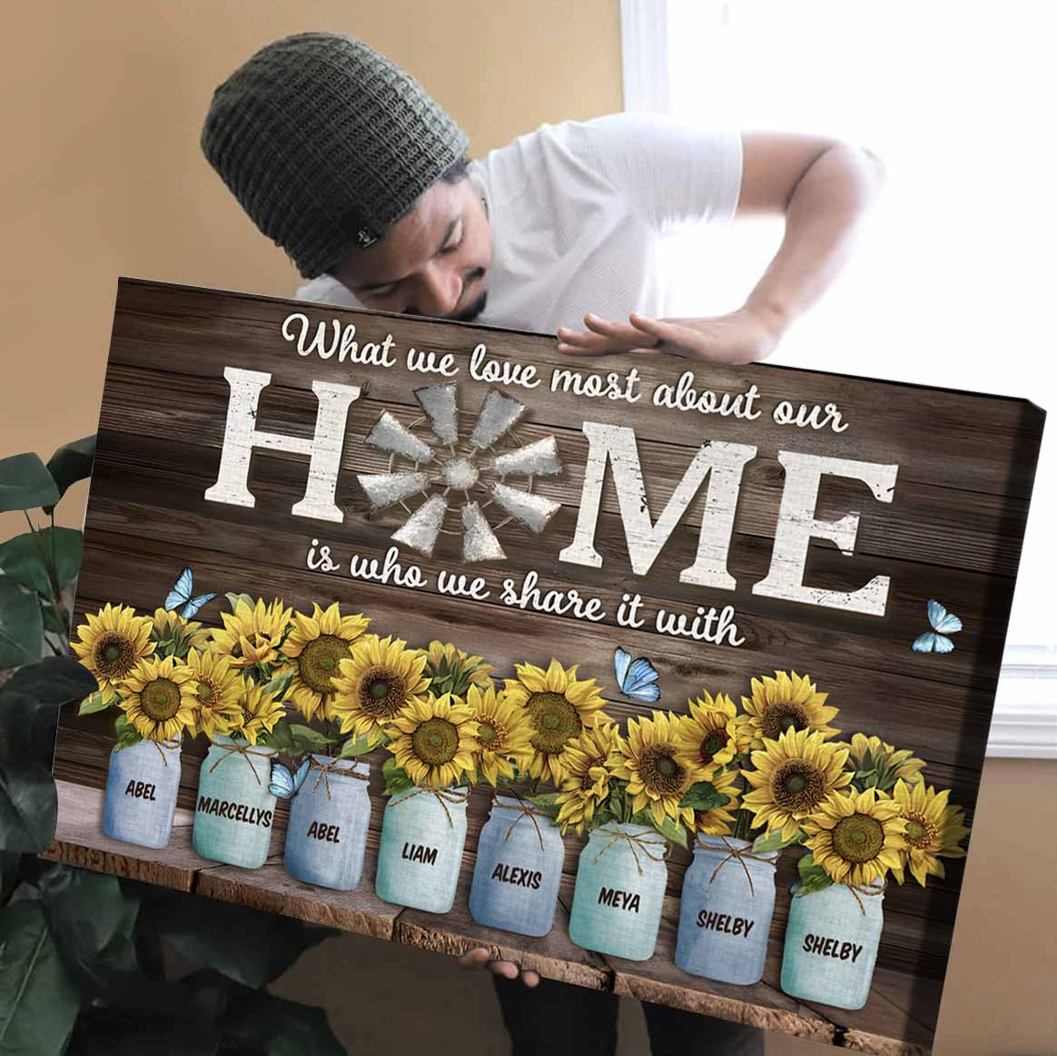 What We Love Most About Our Home | Custom Family Names Canvas