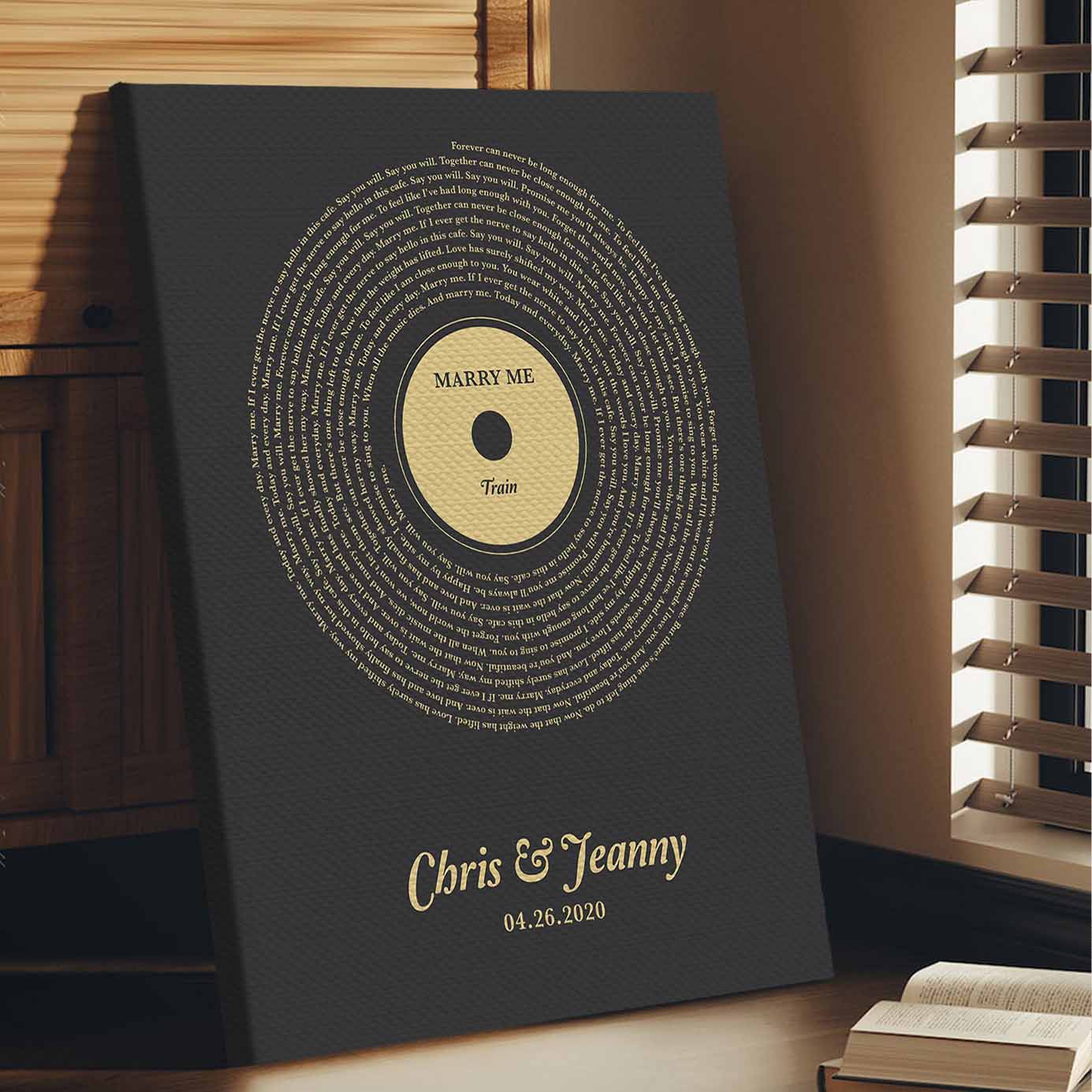 Classic Vinyl Song Lyrics Canvas