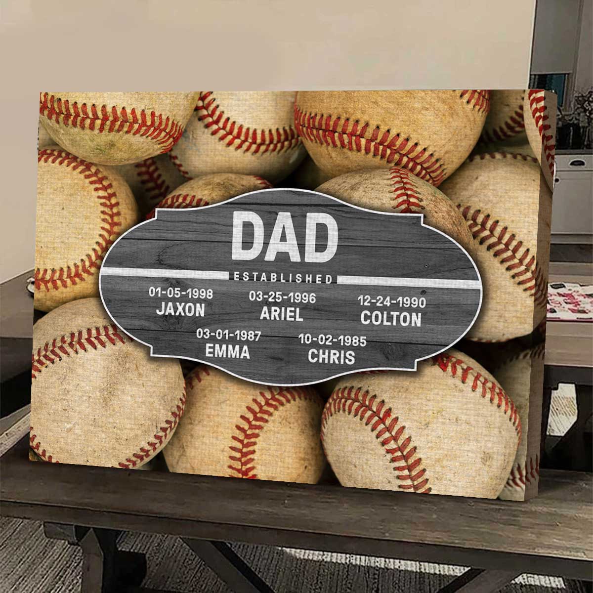 Dad Established - Personalized Sports Premium Canvas