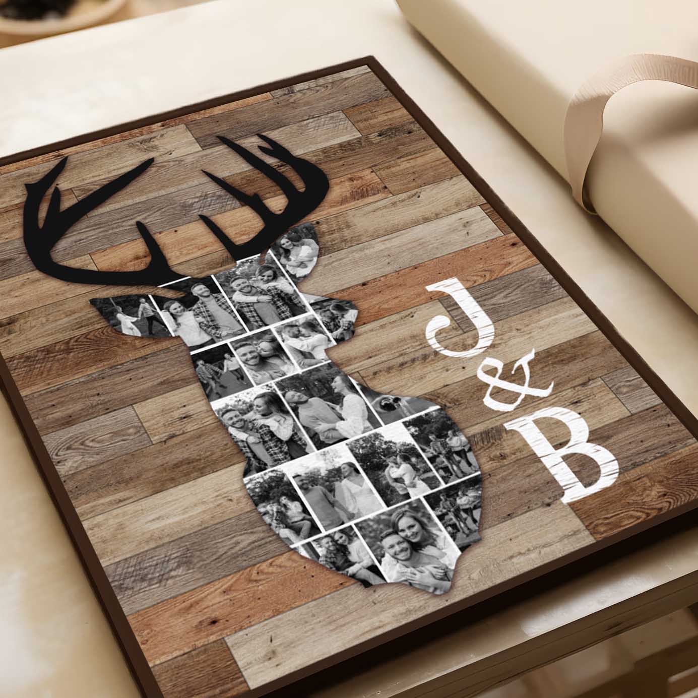 Custom Deer Photo Collage Canvas