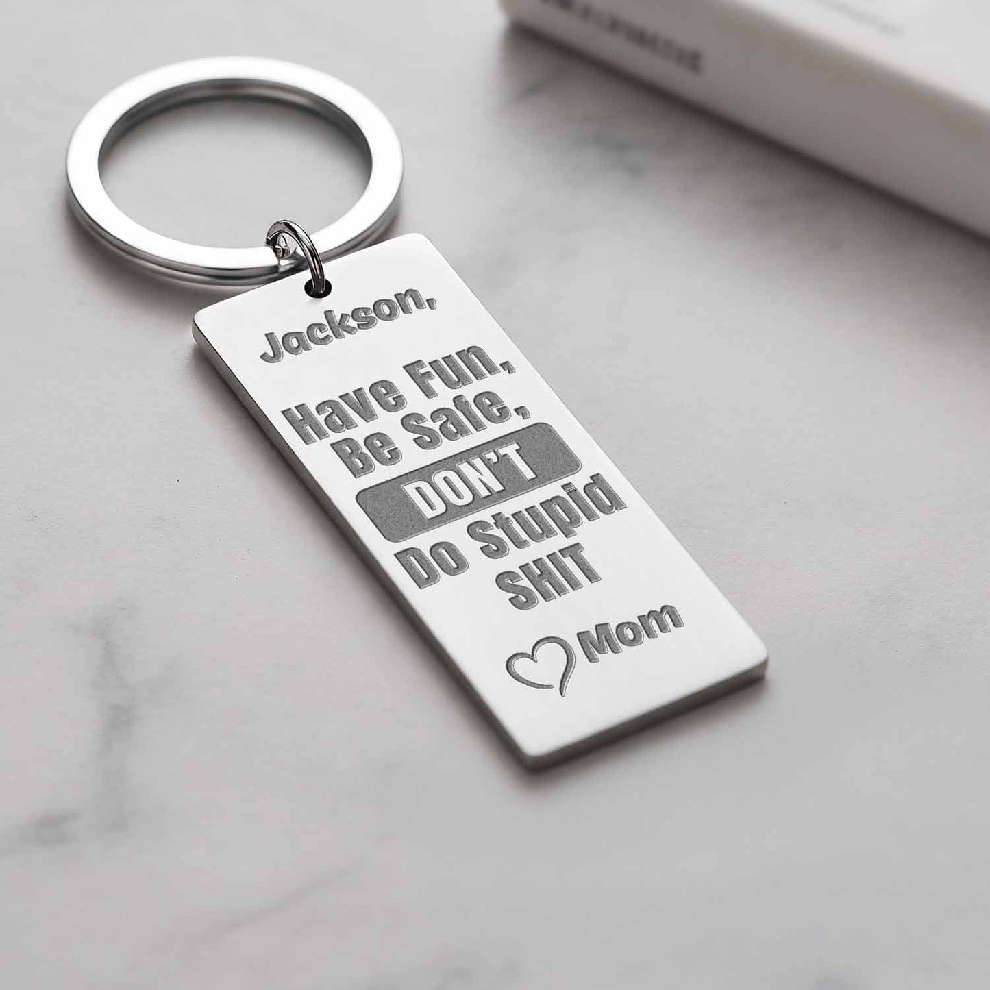 Dont Do Stupid Shit Fun Message for Son Daughter Engraved Keychain