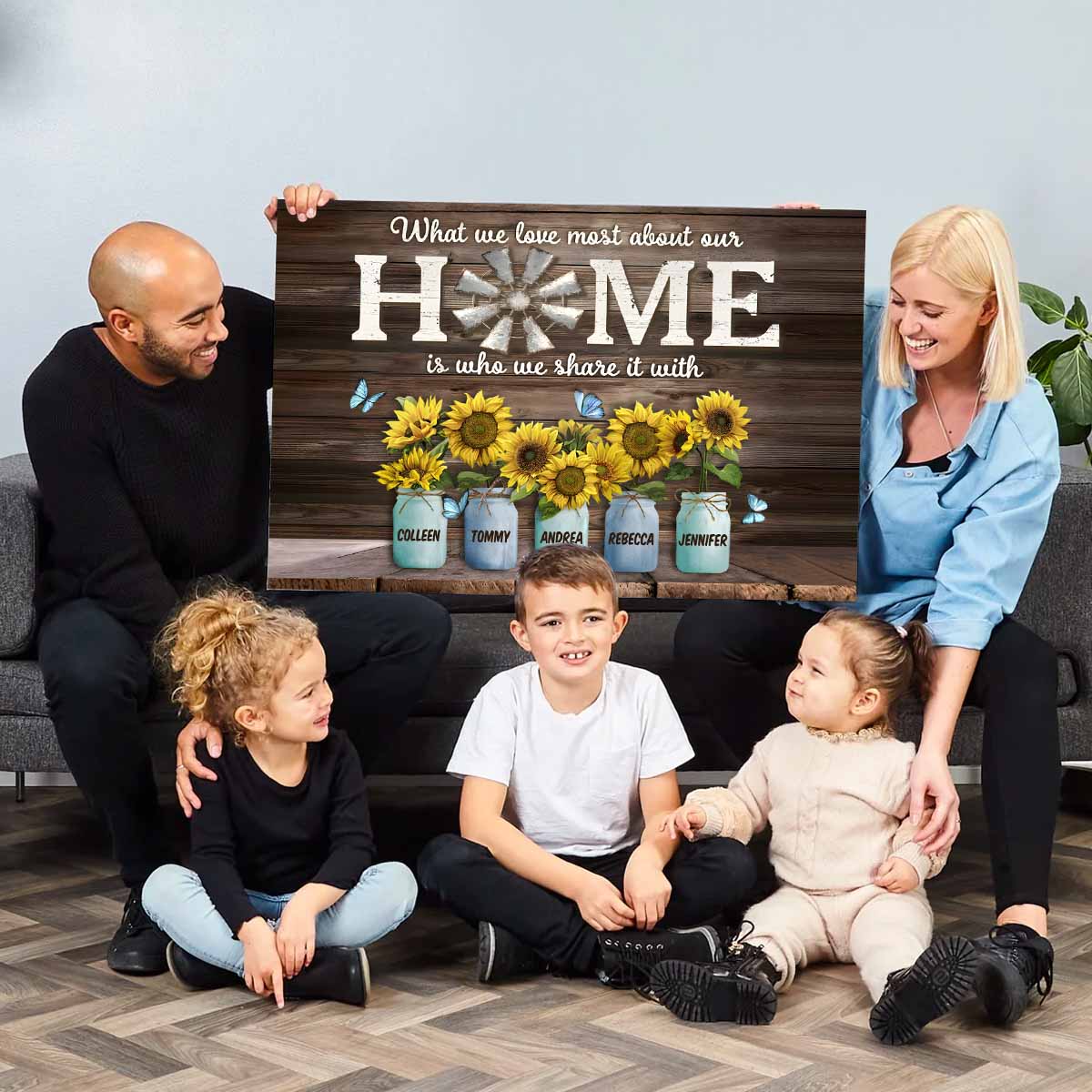 What We Love Most About Our Home | Custom Family Names Canvas