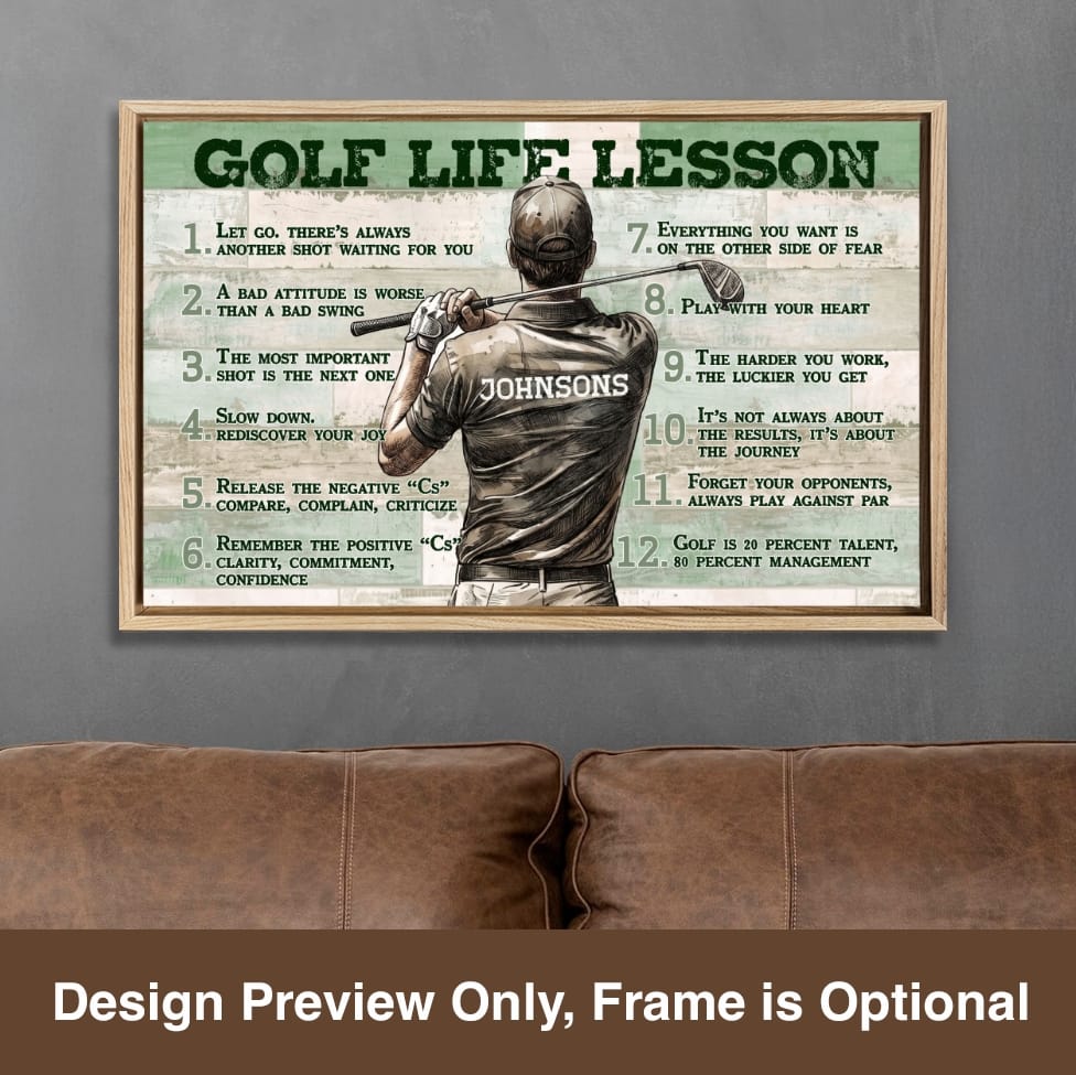 Golf Life Lessons Custom Inspiration Canvas