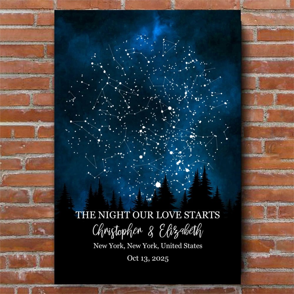 Our Starry Night Custom Star Map Premium Canvas
