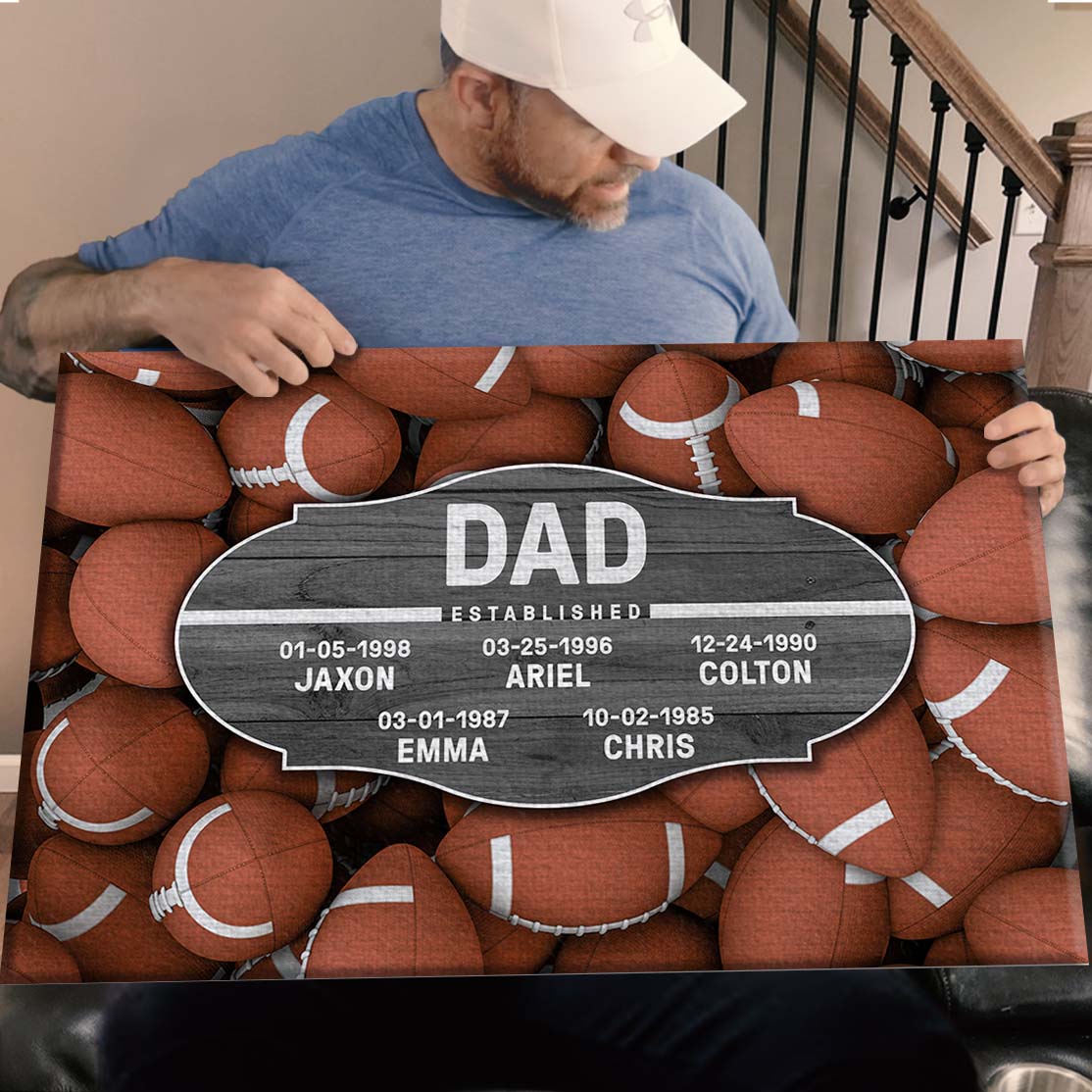 Dad Established - Personalized Sports Premium Canvas