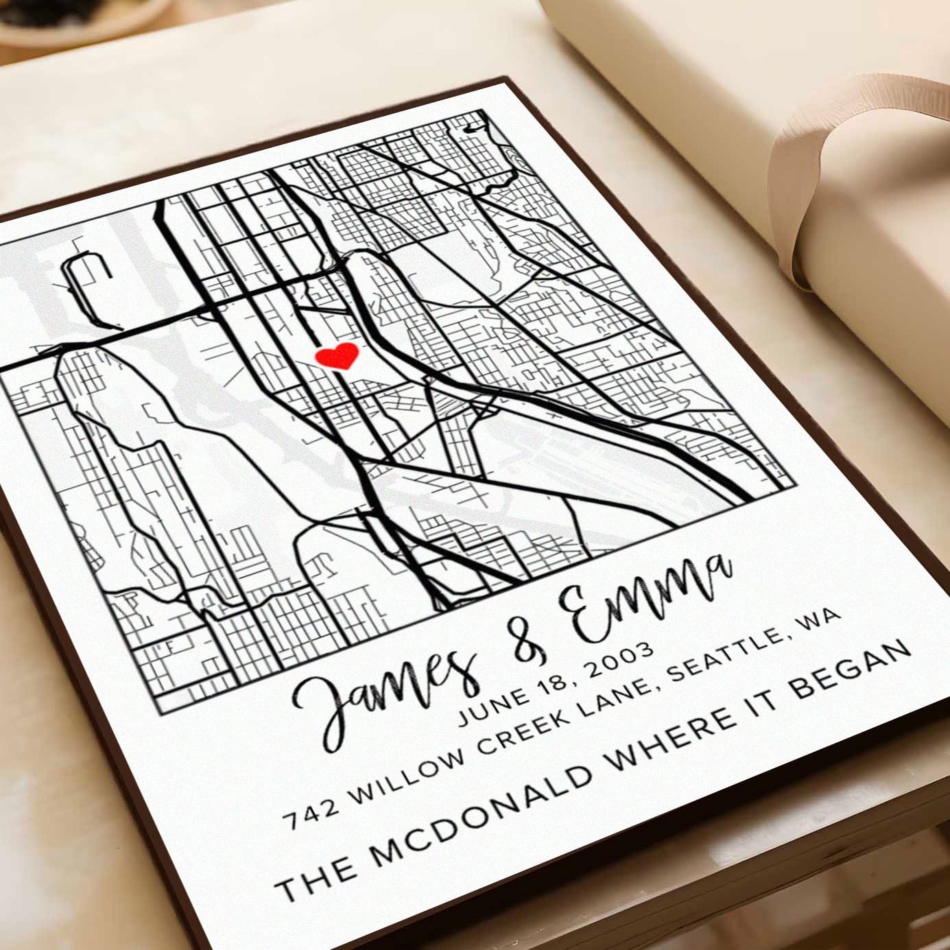 Our Place, Our Story – Custom Map Canvas for Couples