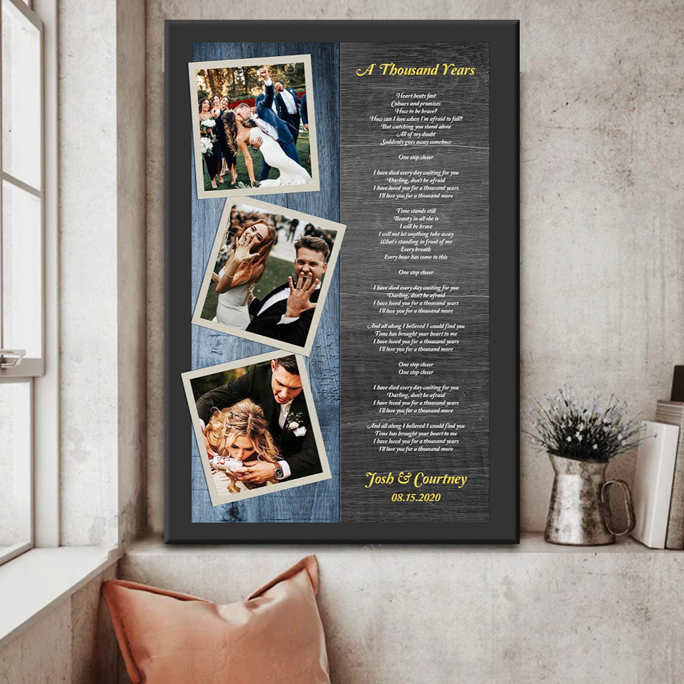 Music Lyrics with Personalized Photos - Premium Canvas