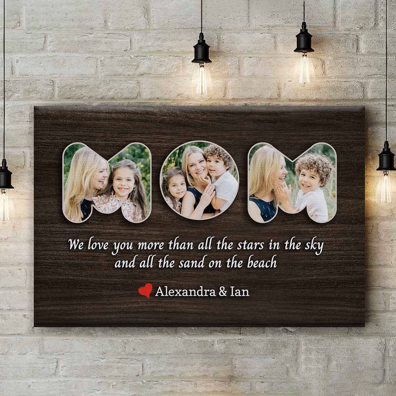 We Love You Custom Photo Canvas for Mom Dad