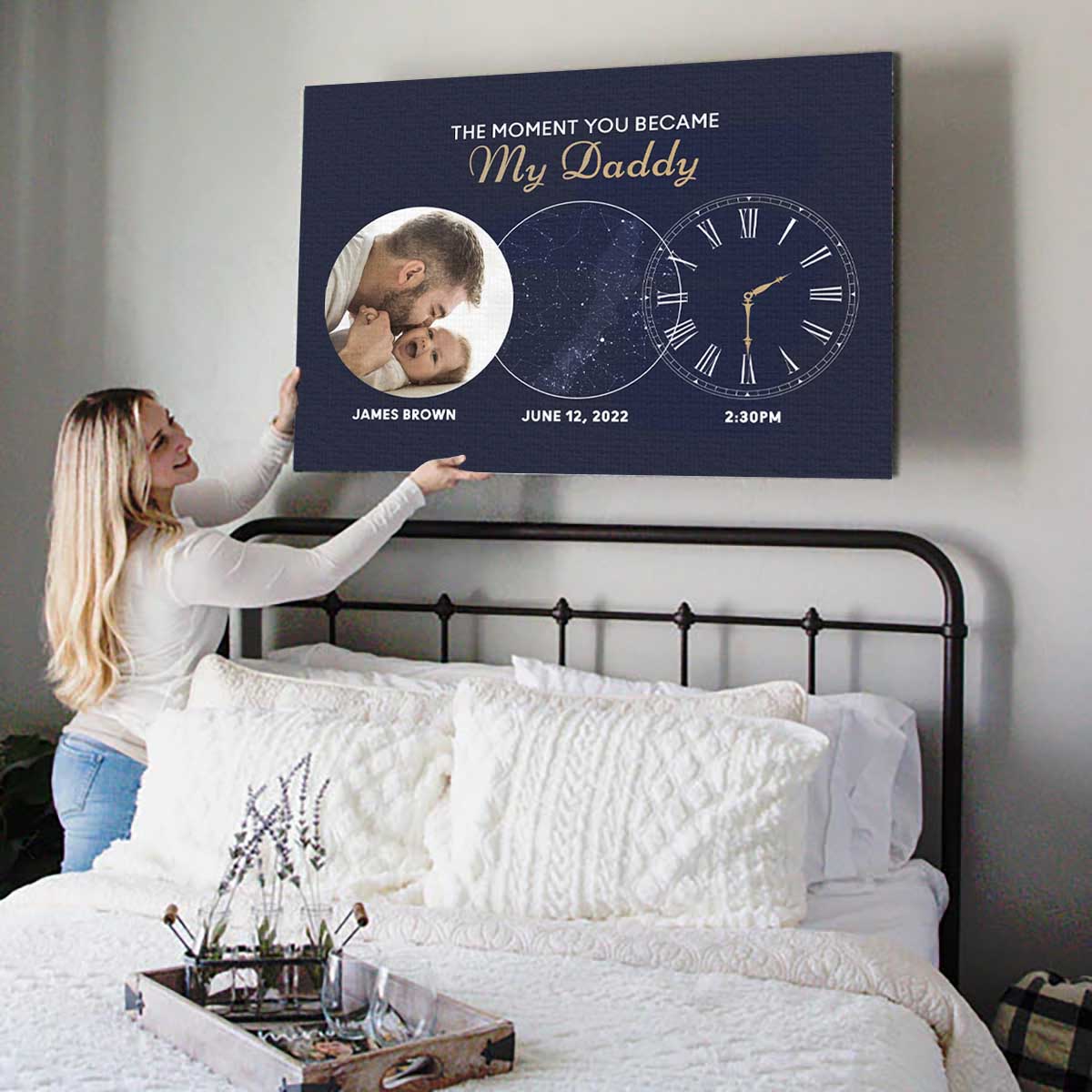 The Moment You Became My Daddy | Custom Star Map Canvas
