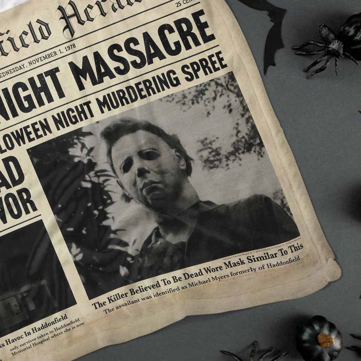 1978 Halloween Night Massacre Michael Myers Newspaper Blanket